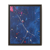 Jackson Pollock-esque Abstract White on Blue Art Print