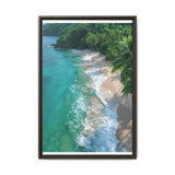 Tropical Serenity: Golden Hour Beach Aerial - Premium Art Print