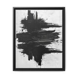 Abstract Elegance: Dynamic Black & White Brushstroke Art Print