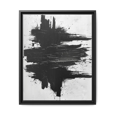 Abstract Elegance: Dynamic Black & White Brushstroke Art Print
