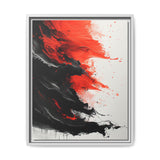 Chaos and Harmony: Vivid Red and Black Abstract Art Print