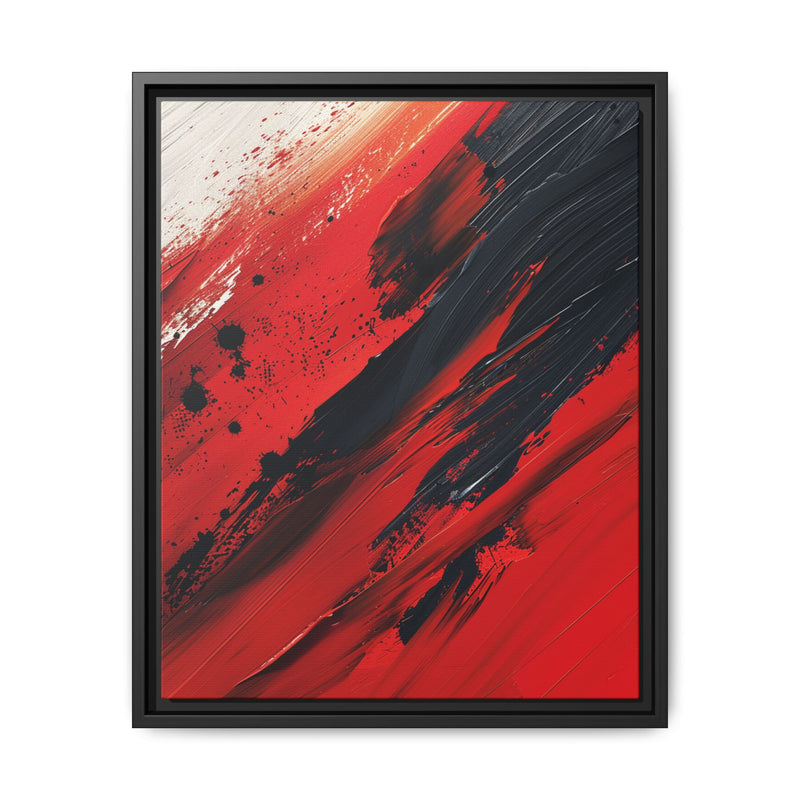 Chaotic Fusion: Vivid Red & Black Abstract Art - 8K Premium Print
