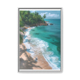 Tropical Serenity: Golden Hour Aerial Beach View - Fine Art Print