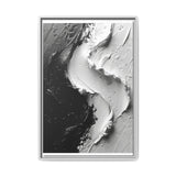 Monochrome Yin-Yang Impasto Swirl - Fine Art Modern Print