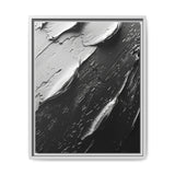Abstract Swirls Art Print - Black & White Brushwork Canvas