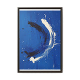 Pollock-Inspired Abstract Chaos on Blue - Premium Art Print