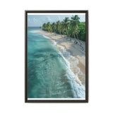 Golden Hour Serenity: Vibrant Tropical Beach Aerial View Print