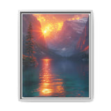 Golden Hour Majesty: Serene Lake & Mountain Landscape Print