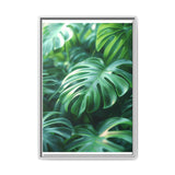 Floating Monstera Leaves Art Print - Serene Botanical Elegance