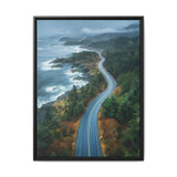Coastal Serenity: BC Highway Aerial View - Premium Art Print