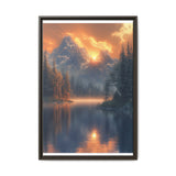 Golden Hour Majesty: Serene Lake & Mountain Landscape Print