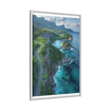 Coastal Serenity: Aerial BC Highway Art Print - Museum Quality