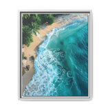 Tropical Serenity at Golden Hour - Vibrant Aerial Beach Print