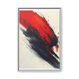 Vivid Red & Black Chaos - Modern Abstract Ink Art Print 8K