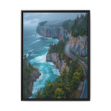 Coastal Serenity: Aerial BC Highway Art Print on Museum Paper