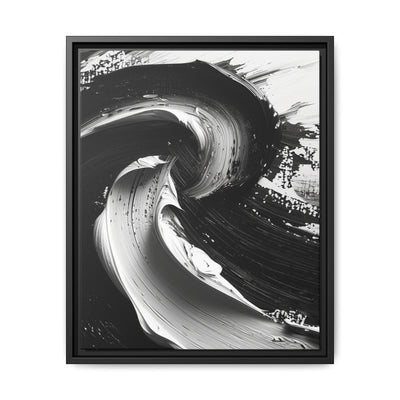 Monochrome Whirl: Abstract Brushstroke Art on Premium Paper