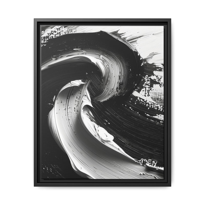 Monochrome Whirl: Abstract Brushstroke Art on Premium Paper