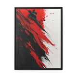 Vivid Red & Black Abstract Energy - High-Detail Ink Fusion Art Print