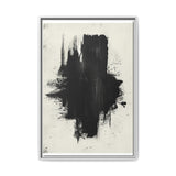 Abstract Elegance: Dynamic Black & White Brushstroke Art Print