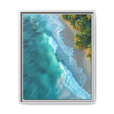 Tropical Serenity at Golden Hour - Vibrant Aerial Beach Print