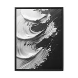 Abstract Swirls Art Print - Black & White Brushwork Elegance