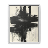 Abstract Energy: Bold Black & White Brush Stroke Art Print