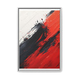Vivid Red & Black Abstract Chaos - High-Detail Ink-Acrylic Art Print