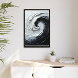 Yin-Yang Impasto Swirls Fine Art Print – Dramatic Monochrome