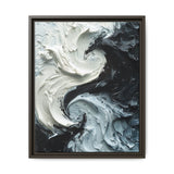 Monochrome Yin-Yang Swirl - Modern Abstract Impasto Art Print