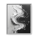 Abstract Swirls: High-Contrast Black & White Brushwork Art Print