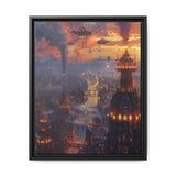 Twilight Steampunk Cityscape: Copper Gears & Airship Elegance Print