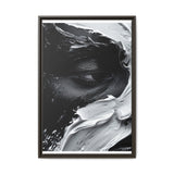 Black & White Paint Swirls - Abstract Art Print, High-Res