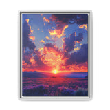 Twilight Majesty: Vibrant Sunset Over Mountains - Fine Art Print