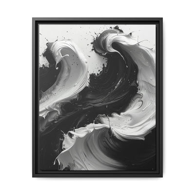 Yin-Yang Impasto Swirl - Elegant Monochrome Art Print