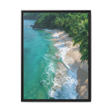 Tropical Serenity: Golden Hour Beach Aerial - Premium Art Print