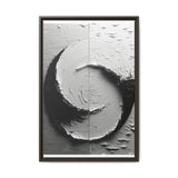 Yin-Yang Impasto Swirl - Abstract Monochrome Art Print