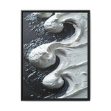 Monochrome Yin-Yang Impasto Swirl - High Contrast Fine Art Print
