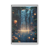 Twilight Galaxy Waterfall - Bioluminescent Fantasy Art Print