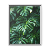 Floating Monstera Leaves Art Print - Serene Nature Elegance