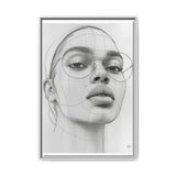 Japandi-Inspired One-Line Monochrome Portrait Art Print