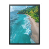 Tropical Serenity: Golden Hour Beach - Vibrant Art Print