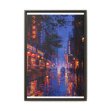 Twilight Neon Urban Dreamscape - Premium Canvas Art Print