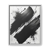 Abstract Energy: Bold Black & White Dynamic Brush Stroke Art Print