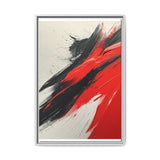 Abstract Fury: Vivid Red & Black Chaos on White - 8K Wall Art