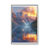 Golden Hour Majesty: Serene Lake and Mountain Canvas Print