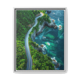 Coastal Elegance: Serene BC Highway Aerial View Art Print