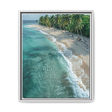 Golden Hour Serenity: Vibrant Tropical Beach Aerial View Print