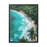 Golden Hour Tranquility: Aerial Tropical Beach Canvas Print