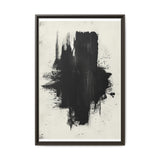 Abstract Elegance: Dynamic Black & White Brushstroke Art Print