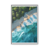 Golden Hour Bliss: Vibrant Tropical Beach Aerial Art Print